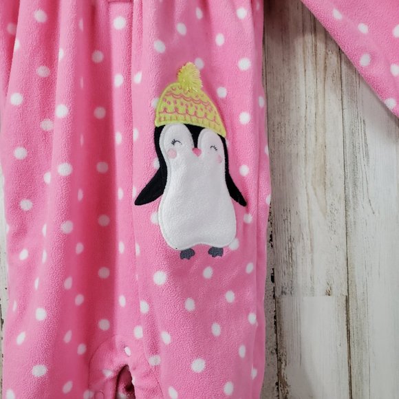 5/$25 Just One You Carter's Girls Romper 9M Pink Penguin H14 - Picture 3 of 6